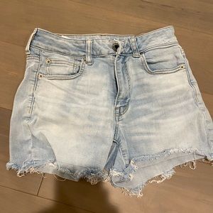 American eagle next level stretch light wash jean shorts
